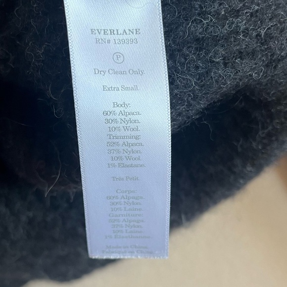 Everlane Women’s The Alpaca Crew Sweater Black Heather size XS - Picture 6 of 14